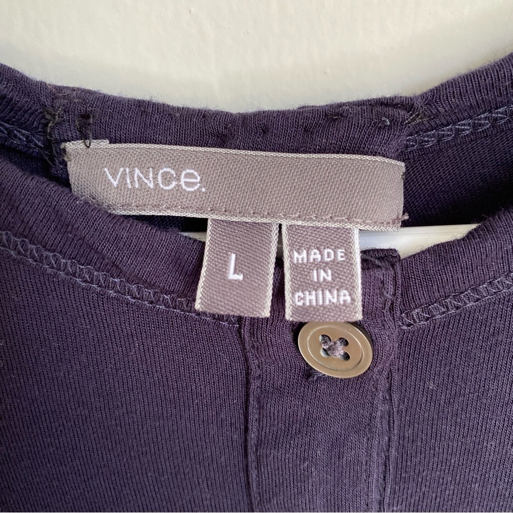 Vince navy blue batwing long sleeve top L - Picture 2 of 6